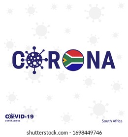 South Africa Coronavirus Typography. COVID-19 country banner. Stay home, Stay Healthy. Take care of your own health