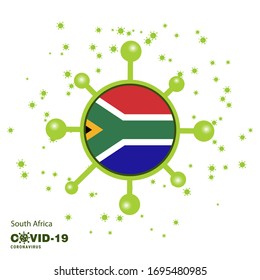 South Africa Coronavius Flag Awareness Background. Stay home, Stay Healthy. Take care of your own health. Pray for Country