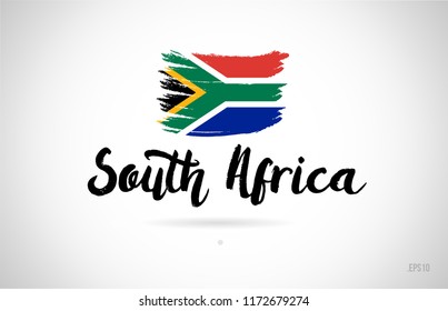 south africa country flag concept with grunge design suitable for a logo icon design