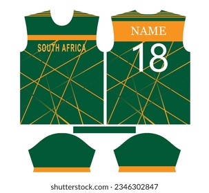 South Africa cricket team sports kid design or South africa cricket jersey design
