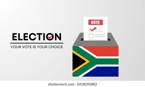 south Africa election 2024 concept, democracy, flag. Vector icon illustration