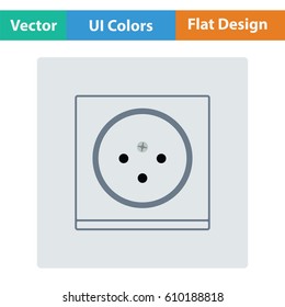South Africa electrical socket icon. Flat design. Vector illustration.