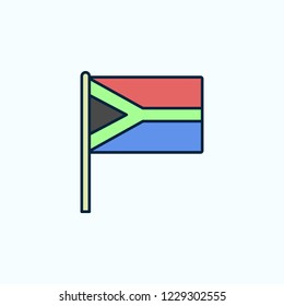 South Africa flag 2 colored line icon. Simple colored element illustration. South Africa outline symbol design from flags set