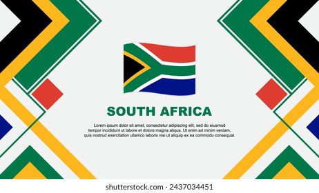 Plantilla de diseño de fondo abstracto de la bandera de Sudáfrica. Sudáfrica Día de la Independencia Banner Fondo de pantalla Ilustración vectorial. Banner de Sudáfrica