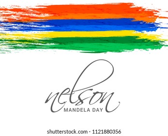 South Africa Flag Background For International Nelson Mandela Day.