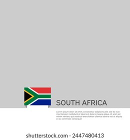 South africa flag background. State patriotic south african banner, cover. Document template with RSA flag on white background. National poster. Business booklet. Vector illustration, simple design