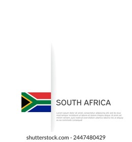 South africa flag background. State patriotic south african banner, cover. Document template with RSA flag on white background. National poster. Business booklet. Vector illustration, simple design