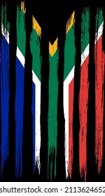 South Africa  flag with brush paint textured isolated  on png or transparent background,Symbol of South Africa ,template for banner,promote, design, and business matching country poster, vector 