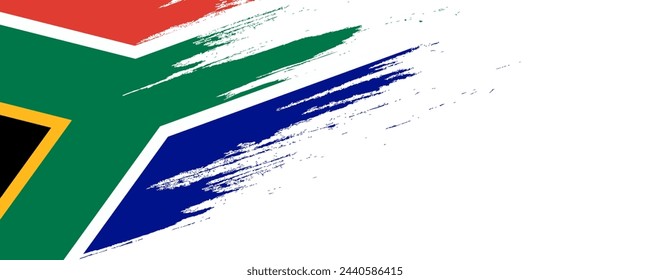 South Africa Flag with Brush Paint Style Isolated on White Background