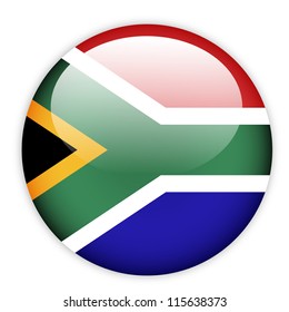 South Africa flag button on white