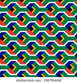 south africa flag ceramic tile pattern. vector background