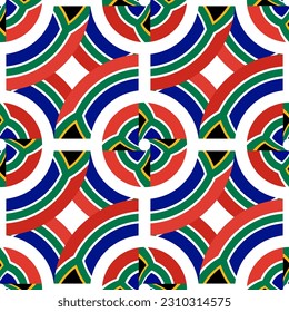 south africa flag ceramic tile pattern. tracery design. tribal background. vector illustration