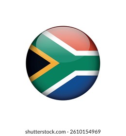 South Africa Flag Circle Button Vector Template