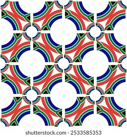 südafrikanisches Fahnenkreismuster. Mandala-Hintergrund. Vektorgrafik