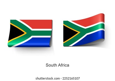 South Africa Flag Clothing Label Tag. Illustration Flag of South Africa, Country in Africa. Fabric Label Tag Concept Vector.