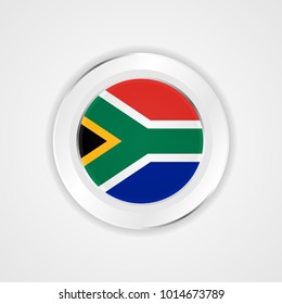 South africa flag in glossy vector icon.