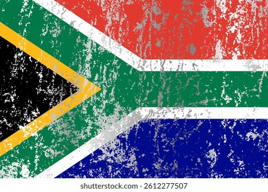 South Africa flag with grunge effect.