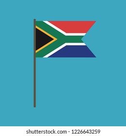 South Africa flag icon in flat design. Independence day or National day holiday concept.