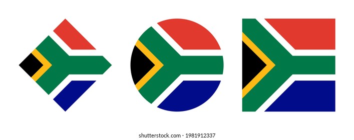south africa flag icon set. vector illustration