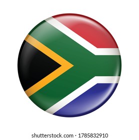 South Africa Flag Icon Vector Illustration Isolated On White Background. South African Flag. Flag Icon Glossy.