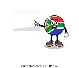 south africa flag illustration doing a presentation , character design