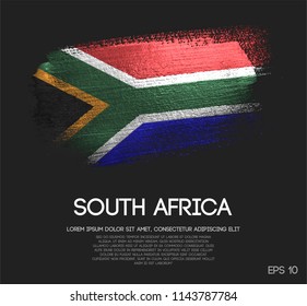 South Africa Flag Made Of Glitter Sparkle Brush Paint Vector