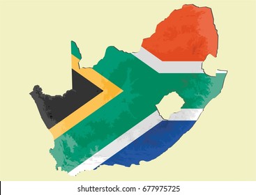 South Africa flag map