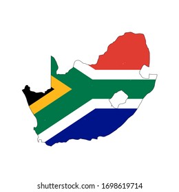 South Africa Flag Map Design Vector Illustration