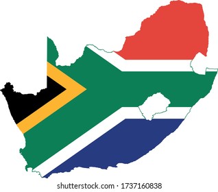 South Africa flag map eps 10