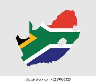 South Africa Flag Map. Map of the Republic of South Africa with the South African country banner. Vector Illustration. svg
