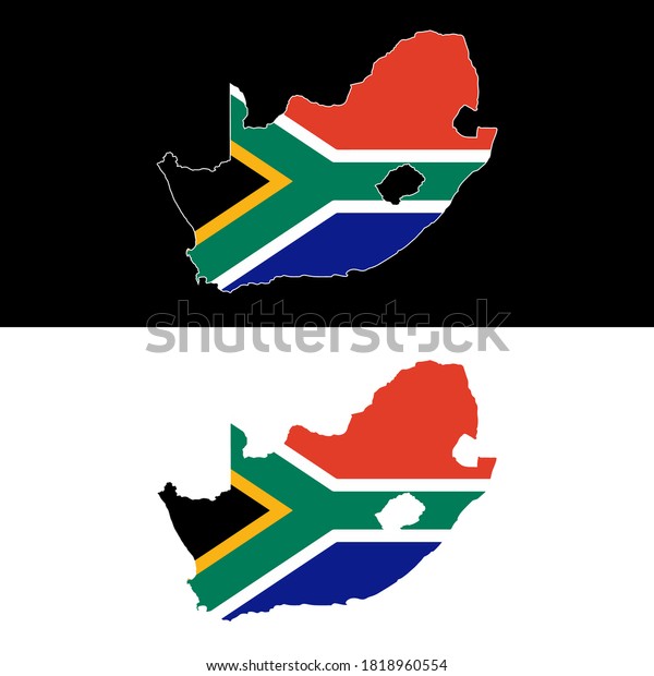 South Africa Flag Map Shape Stock Vector (Royalty Free) 1818960554 ...