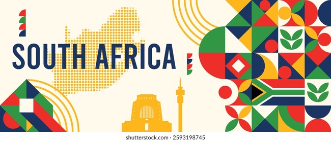 South Africa flag for national independence day banner
