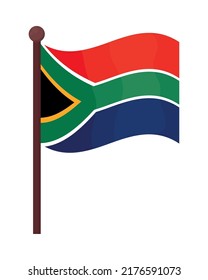 south africa flag on pole