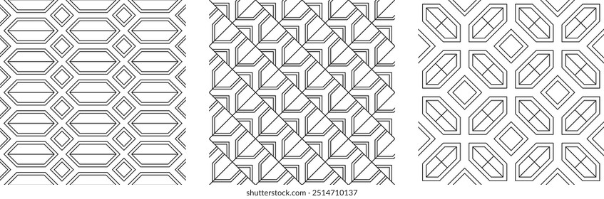 south africa flag outline ceramic tile pattern set. vector illustration