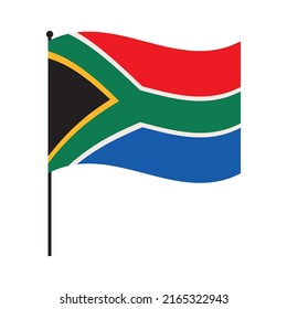 South Africa Flag with pole icon