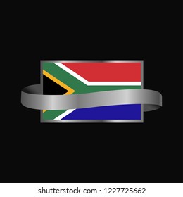 South Africa flag Ribbon banner design