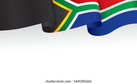 South Africa flag ribbon isolated on white background. Vector illustration 