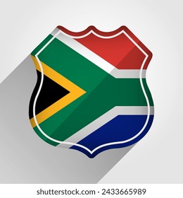 South Africa Flag Road Sign Illustration