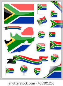 Juego de banderas de Sudáfrica - Colección de vectores