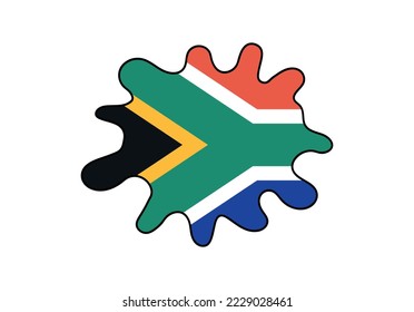 Bandera de Sudáfrica en forma de salpicadura. Símbolo vector de Sudáfrica.