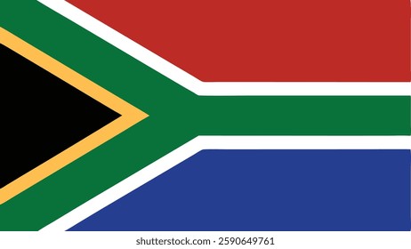 South Africa Flag Vector Design, EPS File of South African Flag for National and Cultural Design Projects