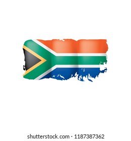 south africa flag, vector illustration on a white background.