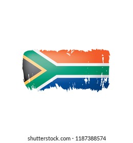 south africa flag, vector illustration on a white background.