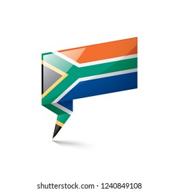 south africa flag, vector illustration on a white background