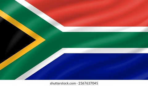 South Africa flag waving. Background. Vector