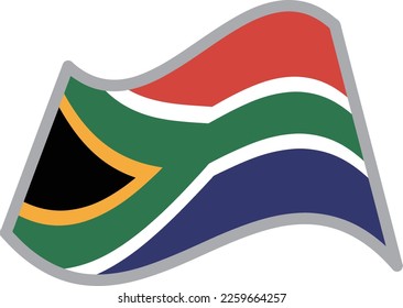 South Africa fluttering national flag illustration vector material