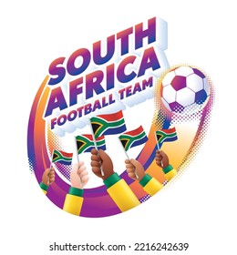 South Africa Football Team Masthead Logo with National Flag of South Africa