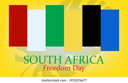 South Africa Freedom Day (Afrikaans: Vryheidsdag) is a public holiday in South Africa celebrated on 27 April. Background, poster, card, banner design. Vector EPS 10