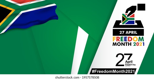 South Africa freedom day logo. Graphics illustration of the 2021 logo of ceremonial National day. Logo with African Traditional Colors and Design. Vector for poster, background and more.