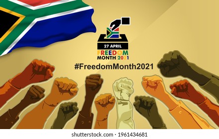 South Africa freedom day logo. Graphics illustration of the 2021 logo of ceremonial National day. Logo with African Traditional Colors and Design. Vector for poster, background and more.